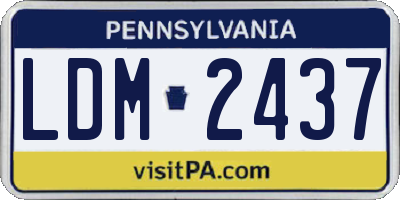PA license plate LDM2437