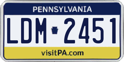 PA license plate LDM2451