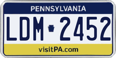 PA license plate LDM2452