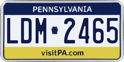 PA license plate LDM2465
