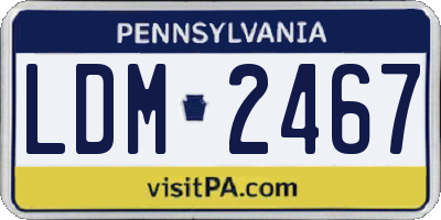 PA license plate LDM2467