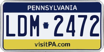 PA license plate LDM2472