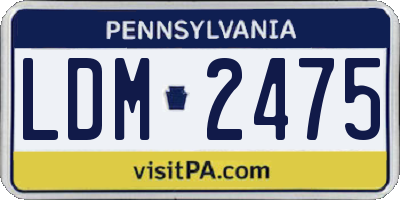 PA license plate LDM2475