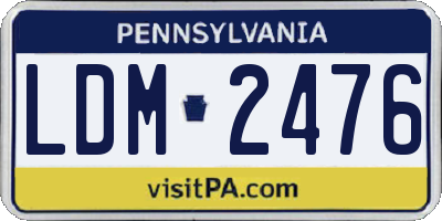 PA license plate LDM2476