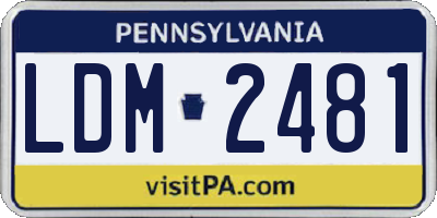 PA license plate LDM2481