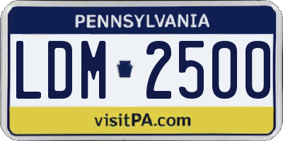 PA license plate LDM2500