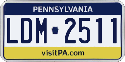 PA license plate LDM2511