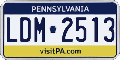 PA license plate LDM2513