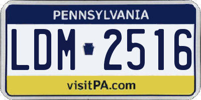 PA license plate LDM2516