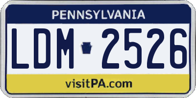 PA license plate LDM2526