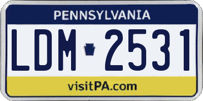 PA license plate LDM2531