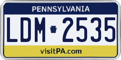 PA license plate LDM2535
