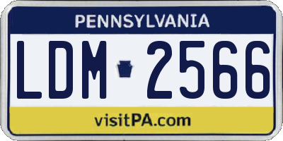 PA license plate LDM2566