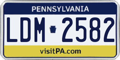 PA license plate LDM2582
