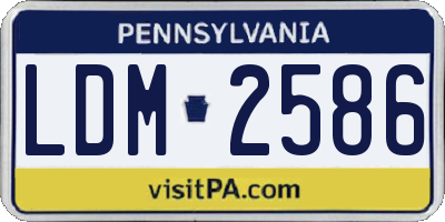 PA license plate LDM2586