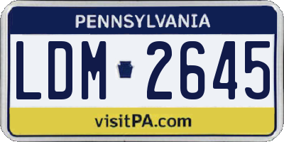 PA license plate LDM2645