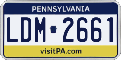 PA license plate LDM2661