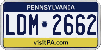 PA license plate LDM2662
