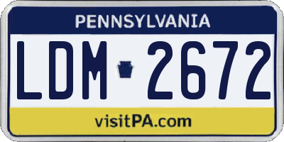 PA license plate LDM2672