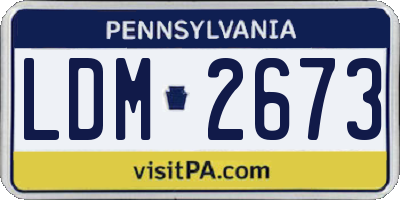 PA license plate LDM2673