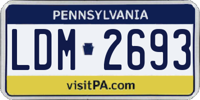PA license plate LDM2693