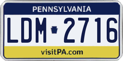PA license plate LDM2716