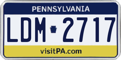 PA license plate LDM2717