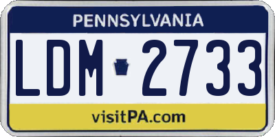 PA license plate LDM2733