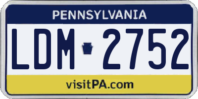 PA license plate LDM2752