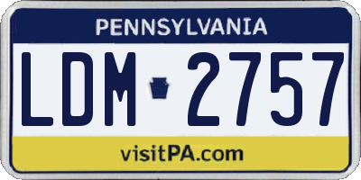 PA license plate LDM2757