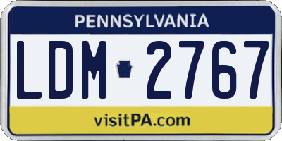 PA license plate LDM2767