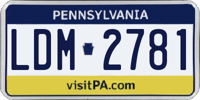 PA license plate LDM2781
