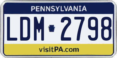 PA license plate LDM2798