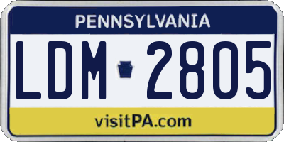 PA license plate LDM2805