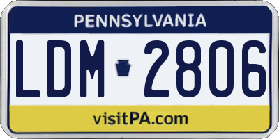 PA license plate LDM2806