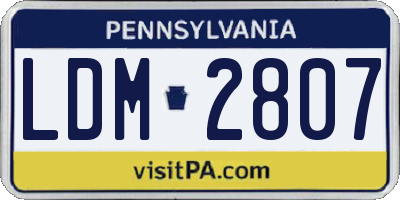 PA license plate LDM2807