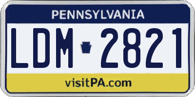 PA license plate LDM2821