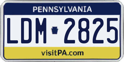 PA license plate LDM2825