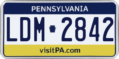 PA license plate LDM2842