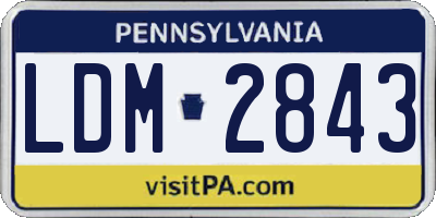 PA license plate LDM2843