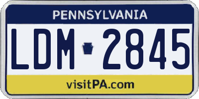 PA license plate LDM2845