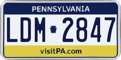 PA license plate LDM2847
