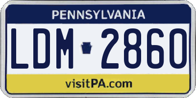 PA license plate LDM2860