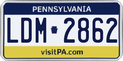 PA license plate LDM2862
