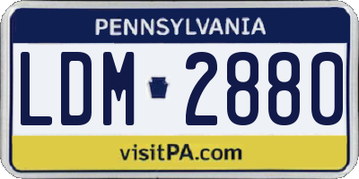 PA license plate LDM2880