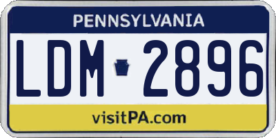 PA license plate LDM2896
