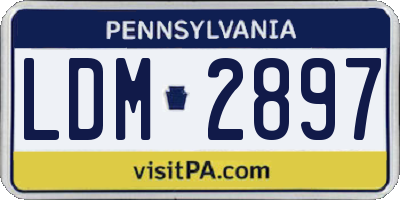 PA license plate LDM2897