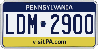 PA license plate LDM2900