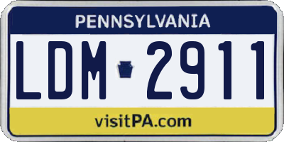 PA license plate LDM2911