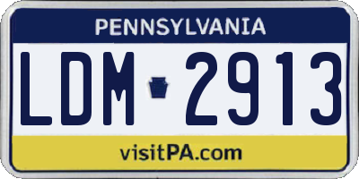 PA license plate LDM2913